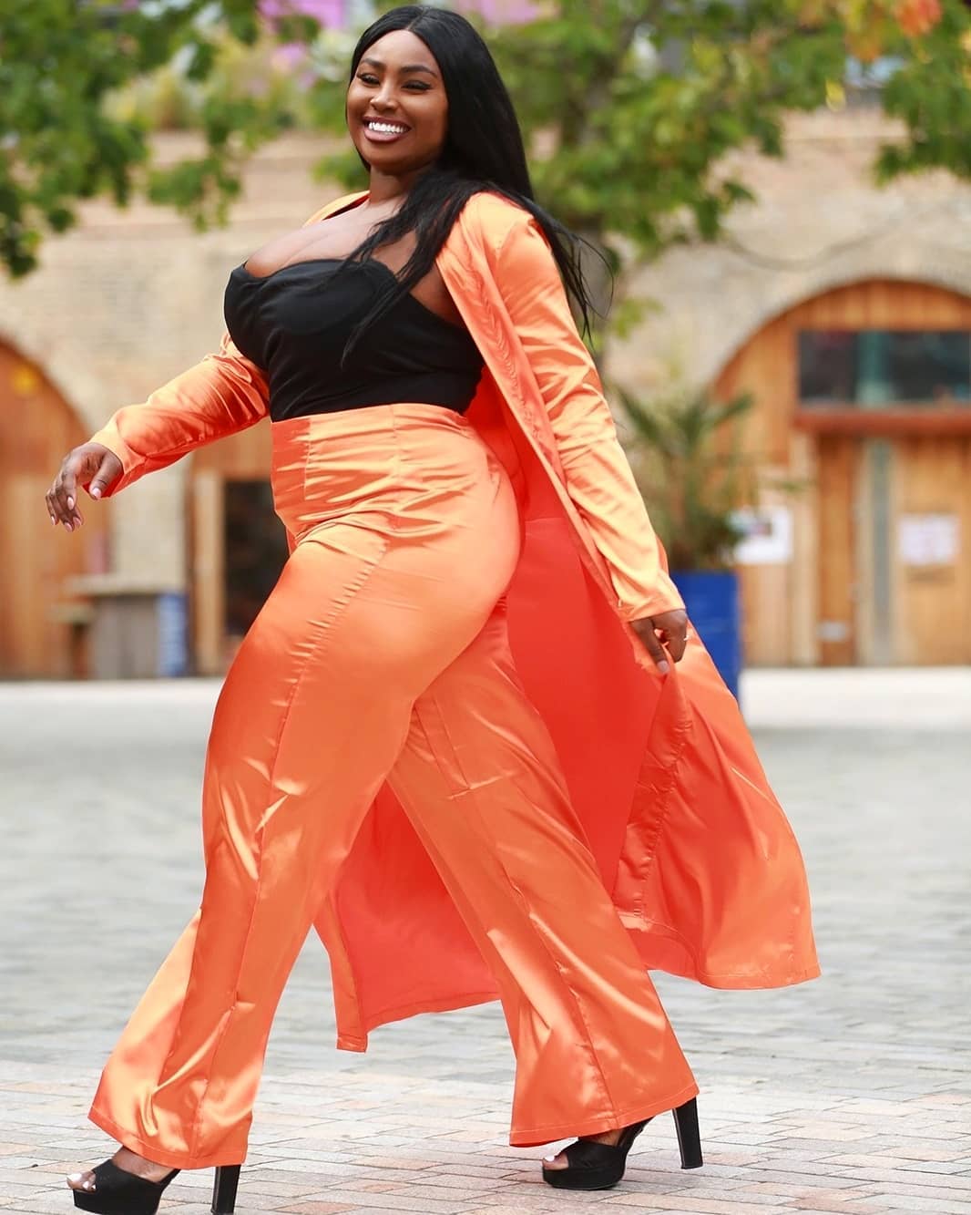 plus size orange pants