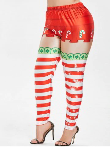 DressLily - Plus Size Christmas Colorful Printed Leggings