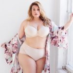 Laura Lee is a plus size model wearing a plus size bra and panties set by @lanebryant