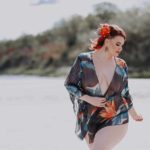 Curvy Model Ruby Roxx wearing a plus size sheer top by @yandy