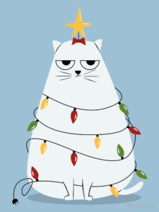 Christmas Holiday Plus Size T-shirt - Grumpy Cat Tree