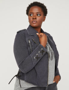 Lane Bryant - Fast Lane Lace-Up Denim Moto Jacket