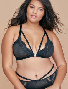 Lane Bryant - Shine Foil And Lace Front-Close No-Wire Bralette