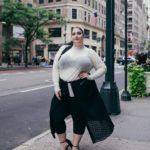 Plus size model Faith Costa (Faith PlusFashion) modeling a plus size top and skirt by @tamara.malas