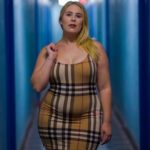 Plus Size Model Sophie Turner wearing a plus size dress (Mystery Girl Dress) by @fashionnovacurve