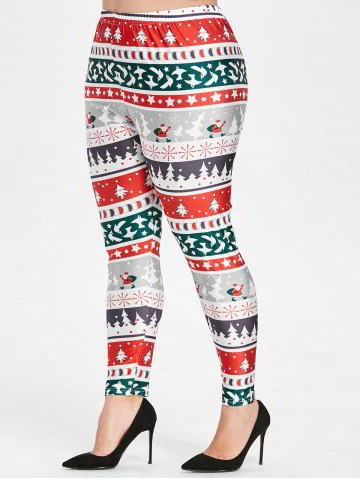 DressLily - Christmas Tree Star Plus Size Leggings