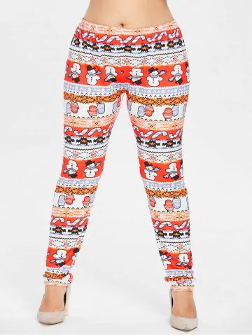 DressLily - Plus Size Christmas Snowman Leggings