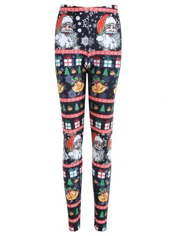 DressLily - Plus Size Christmas Santa Claus Bell Print Leggings