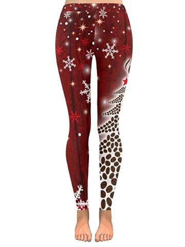 Red Christmas Tree Plus Size Leggings